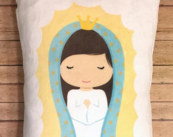 Personalized Hail Mary Huggable Prayer Pillow / Rosary Prayer Pillow / Catholic Little Girl / First Communion Gift / Baptism Gift