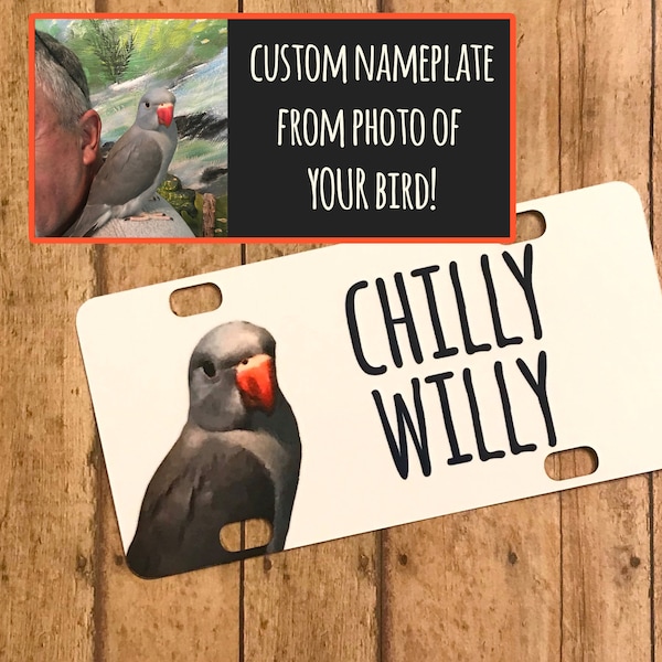 Custom Bird Cage Nameplate From Photo / Personalized bird cage / Bird cage accessory / bird gift