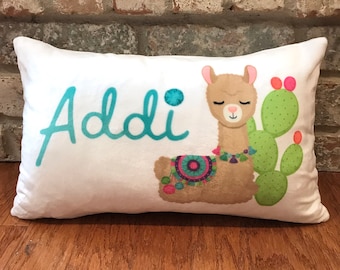 Personalized Llama Pillow - nap and travel pillow