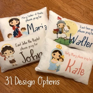 Personalized Saint Prayer Pillow for kids / Hail Mary / Lord's Prayer / Baptism Gift / First Communion Gift / Catholic Kid