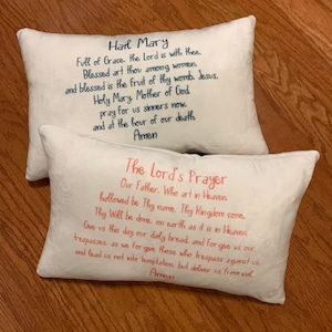 Personalized Saint Prayer Pillow for Kids / Hail Mary / Lord's Prayer ...