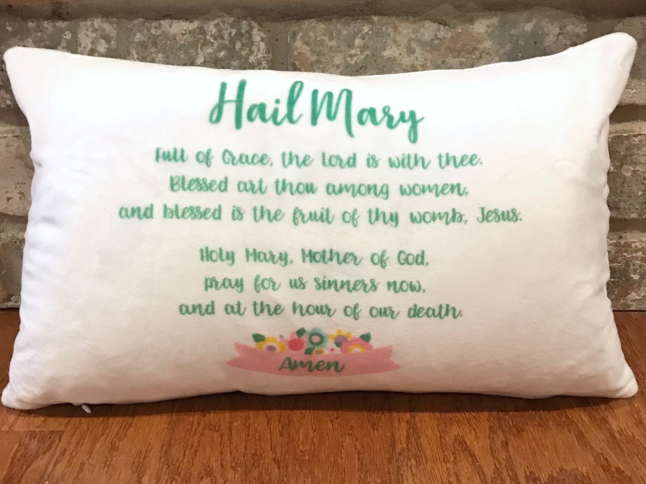 Personalized Rosary Prayer Pillow / Hail Mary Prayer / Etsy