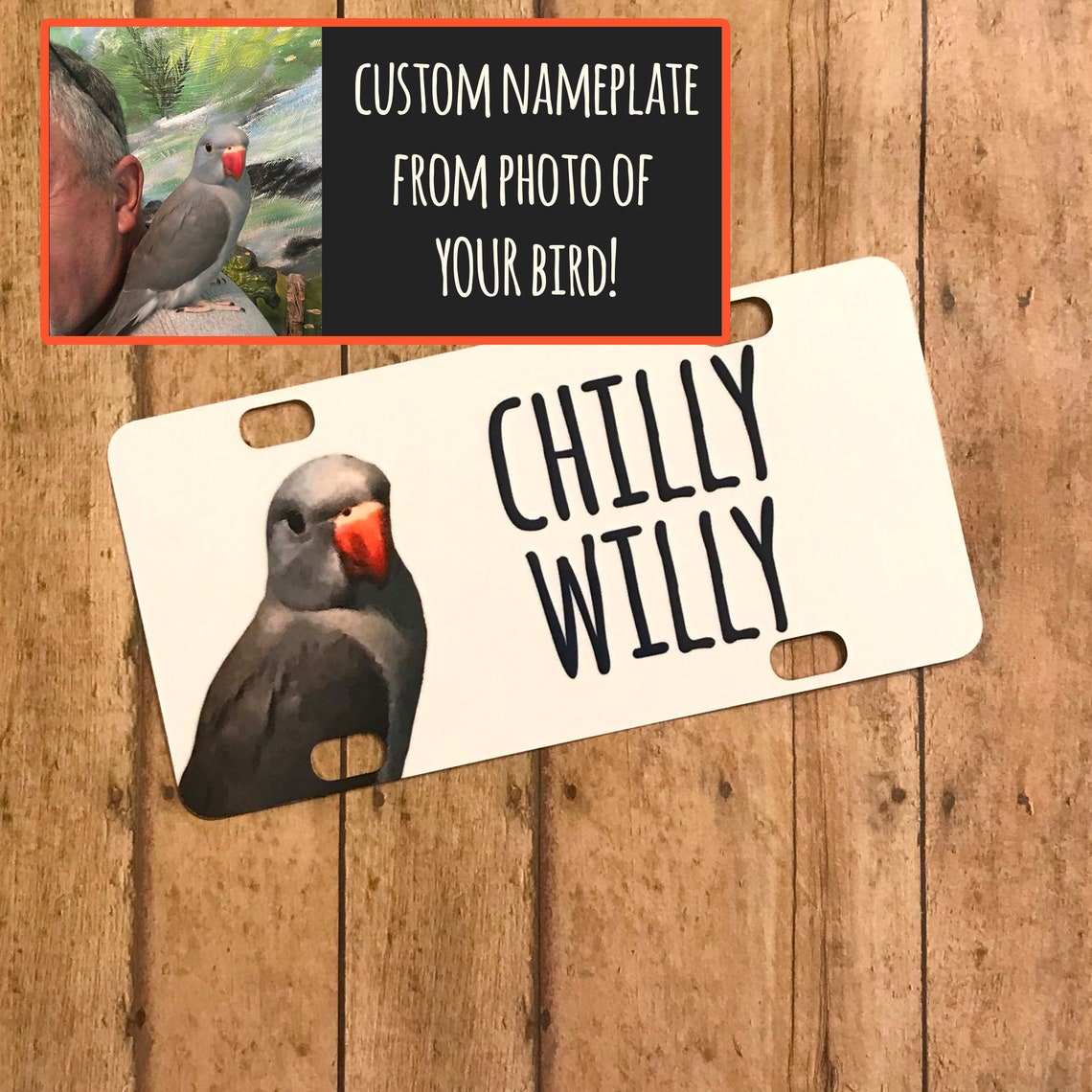 Custom Bird Cage Nameplate From Photo / Personalized Bird Cage Etsy