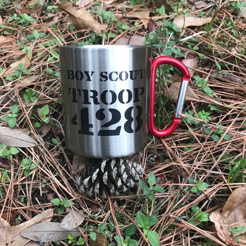 Boy Scout Carabiner Camp Mug / Boy Scout Troop Gift / Scout Etsy