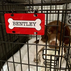 Personalized Dog Bone Cage Crate Name Plate / Kennel Crate Accessory /  New puppy gift / Show dog / Dog Kennel / Dog Crate