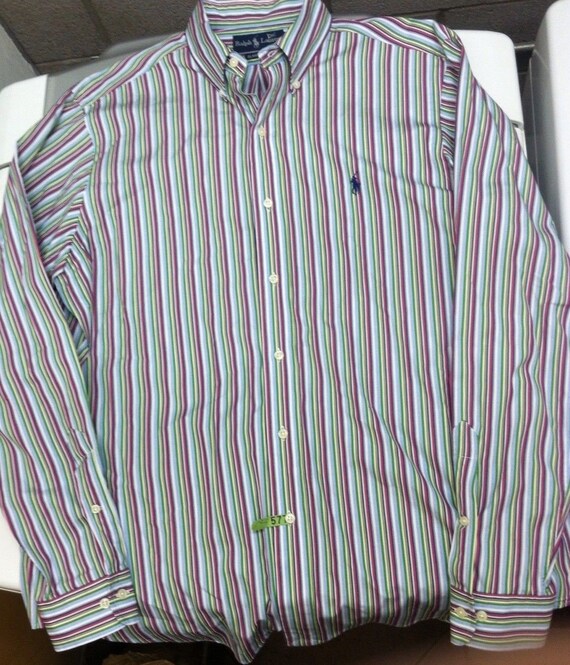 ralph lauren striped button down shirt