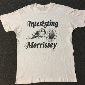 Vtg 70s Interesante Morrissey Camisa XL The Smiths Cure New Order Nirvana Oasis PJ Harvey Lou Reed Iggy Pop Flaming Lips David Bowie Rock
