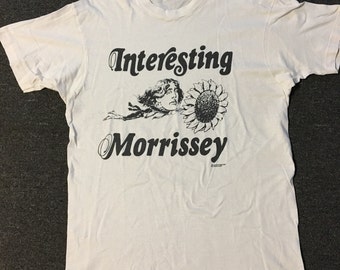 Vtg 70s Interesting Morrissey Shirt XL The Smiths Cure New Order Nirvana Oasis PJ Harvey Lou Reed Iggy Pop Flaming Lips David Bowie Rock