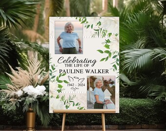 Personalised In Loving Memory Memorial Poster Banner N230 Funeral Wake Keepsake PRINT ONLY