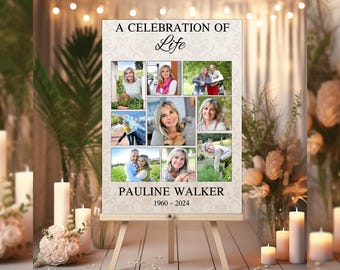 Personalised Memorial In Loving Memory Poster Banner Print - Funeral Wake Keepsake Sign Display (Print Only)