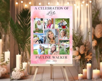 Personalised Memorial In Loving Memory Poster Banner Print - Funeral Wake Keepsake Sign Display (Print Only)