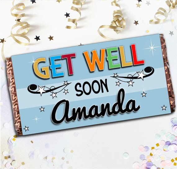Personalised Get Well Soon Milk Chocolate Bar Gift 110g N148 | Etsy