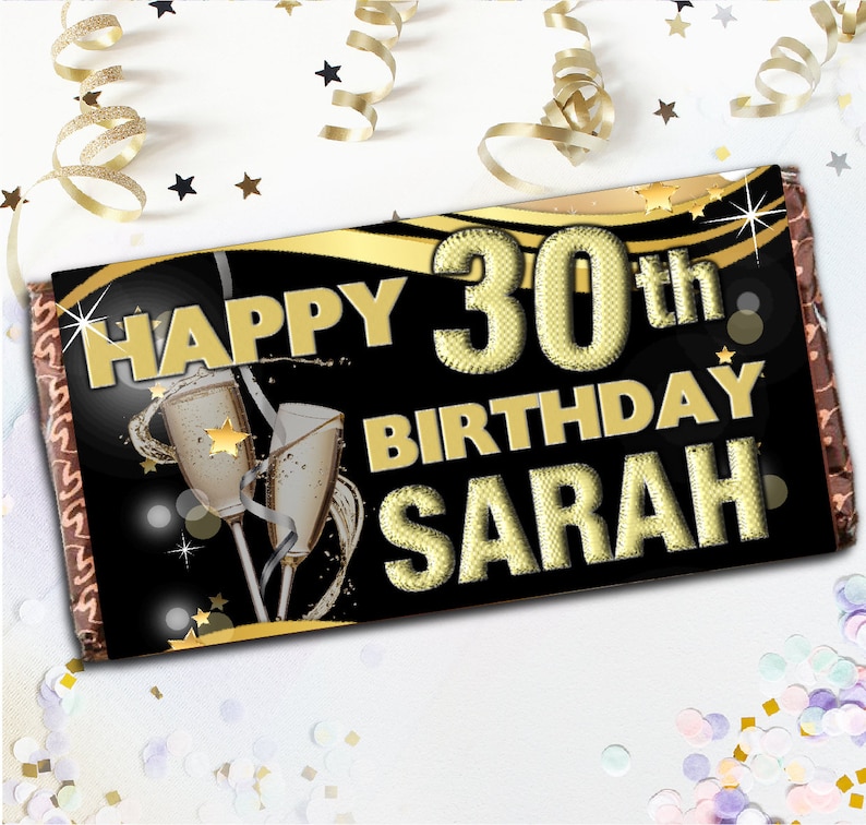 Personalised Happy Birthday Balloons 114g Galaxy Chocolate Bar Favour Gift N48