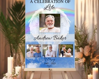 Personalised In Loving Memory Memorial Poster Banner - Funeral Wake Keepsake PRINT ONLY