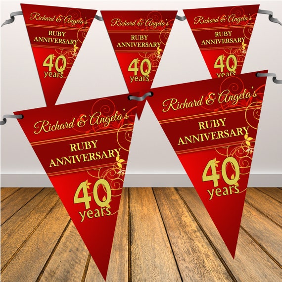 Personalised First 1st Wedding Anniversary Party Decoration Banner Bunting
