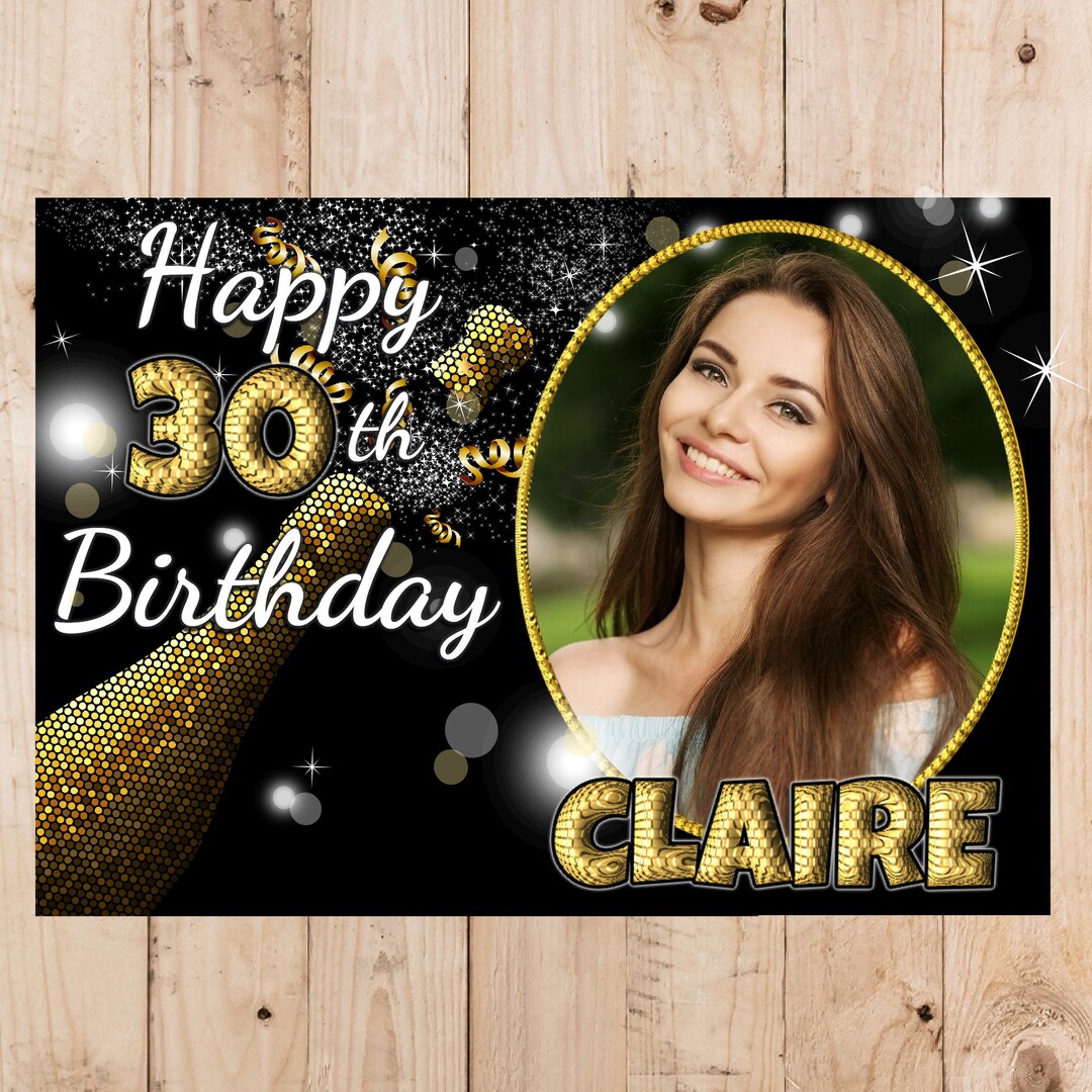Personalised Happy Birthday Poster Banner 18th 21st 30th Etsy UK