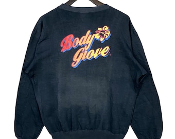 Vintage 90s Body Glove Sweatshirt Sun Faded Crewneck Size L