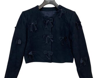 Issey miyake-wollen crop jas bloemontwerp zeer zeldzaam