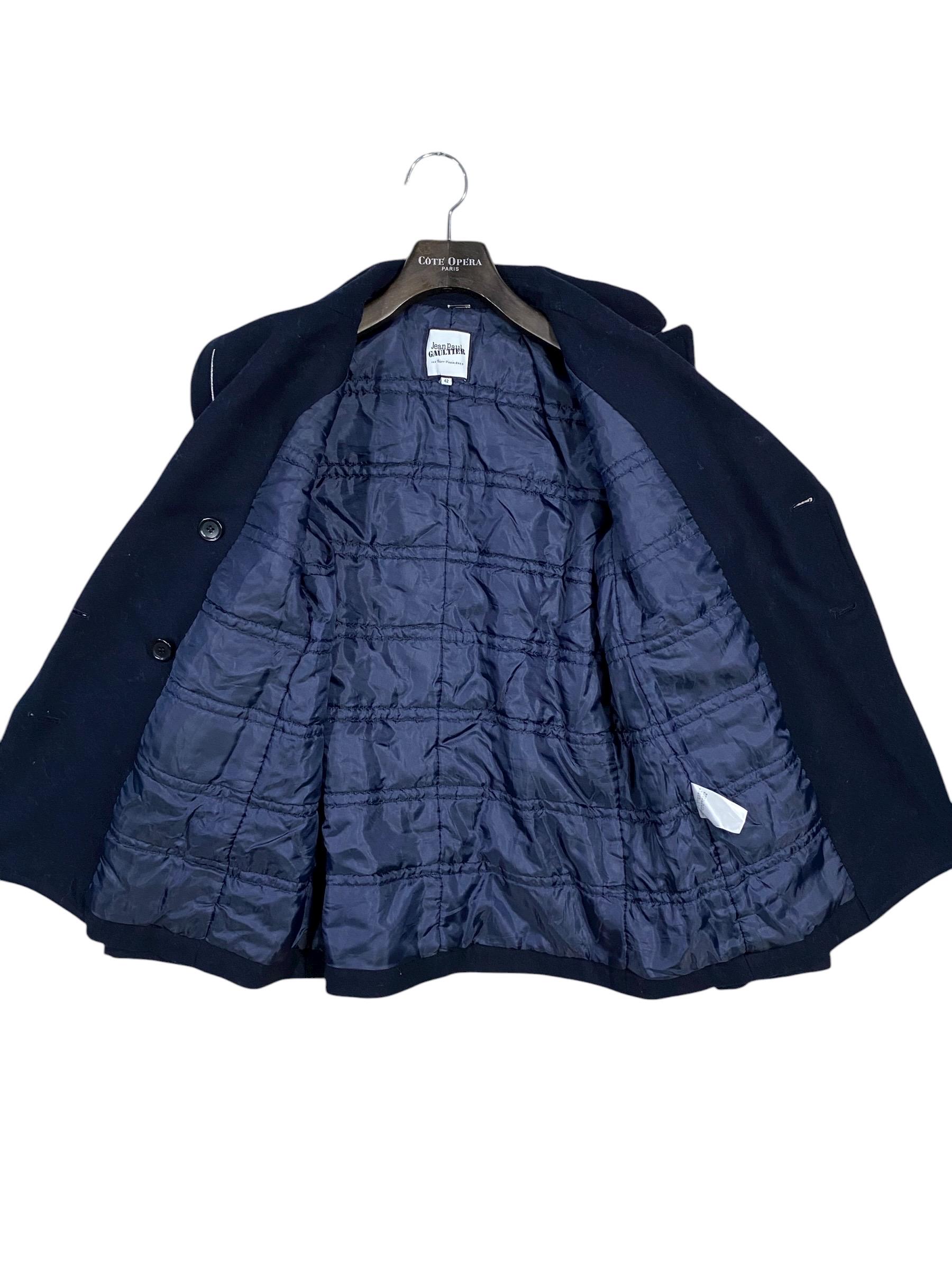 ジャケット・アウター Jean Paul GAULTIER HOMME wool pea coat Vintage Jean Paul Gaultier Wool Pea Coat, Nautical Jacket (size 42