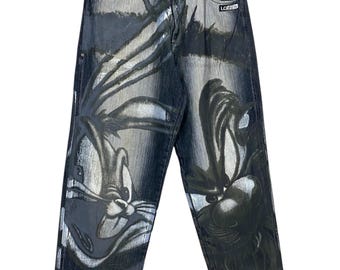 Vintage Lot 29 X Bunny Looney Tunes Graphic Jeans Nice Designer - Etsy