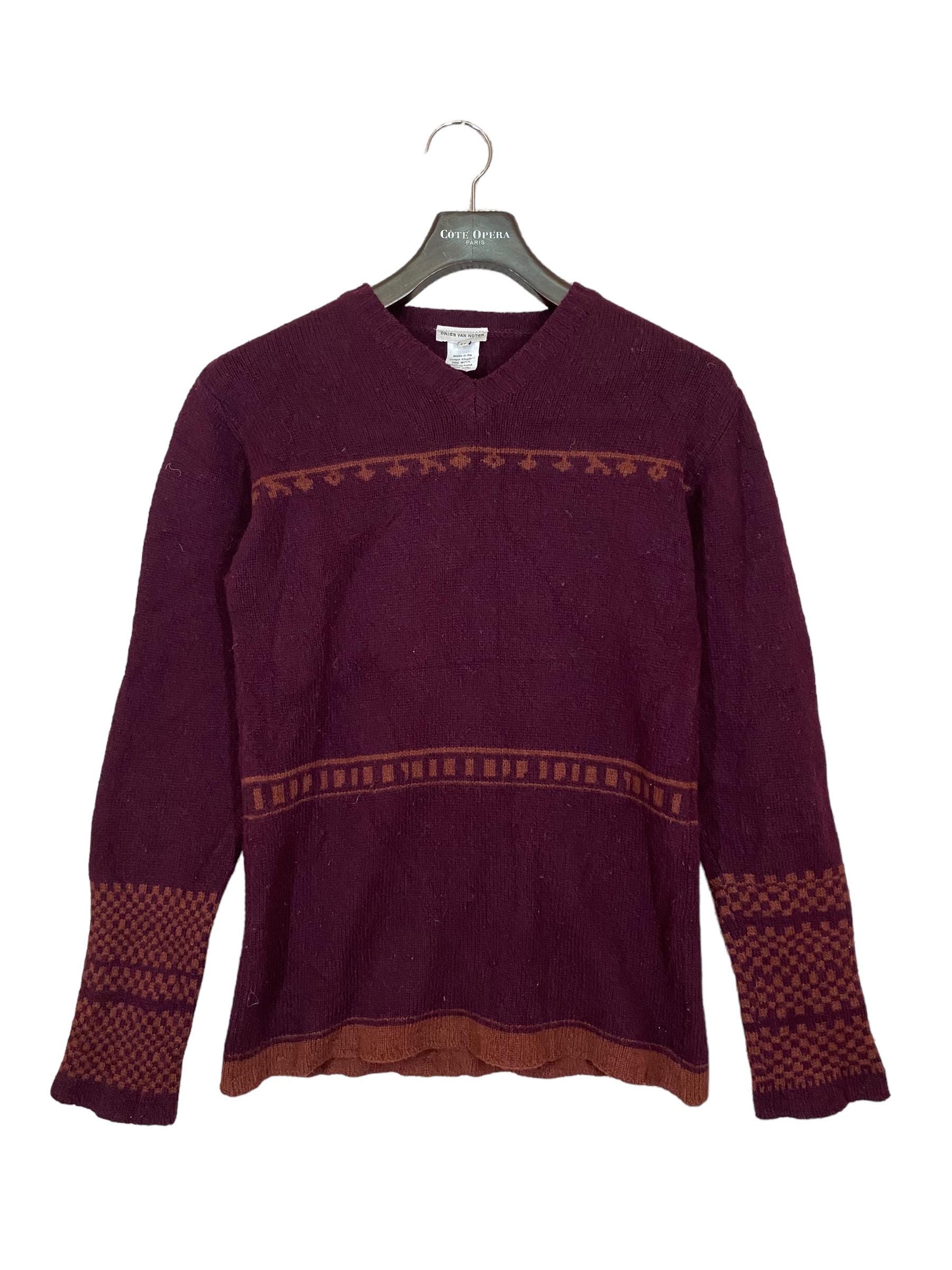 Vintage 90s Dries Van Noten Knit Wool Sweater - Etsy
