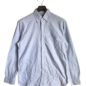 Sugar Cane Oxford Shirt: Light Blue Japanese Workwear, Made in USA