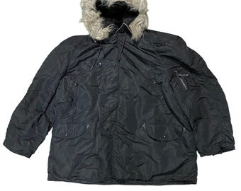 Parka vintage de Alpha Industries para clima frío extremo, tipo N-3B, estilo militar.