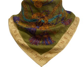 foulard/bandana/foulard celine vintage/carrés de poche/bandeau