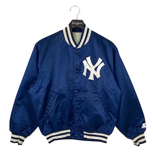 Vintage 80s Starter Diamond Collection Satin Bomber Jacket New York Yankees Sz m