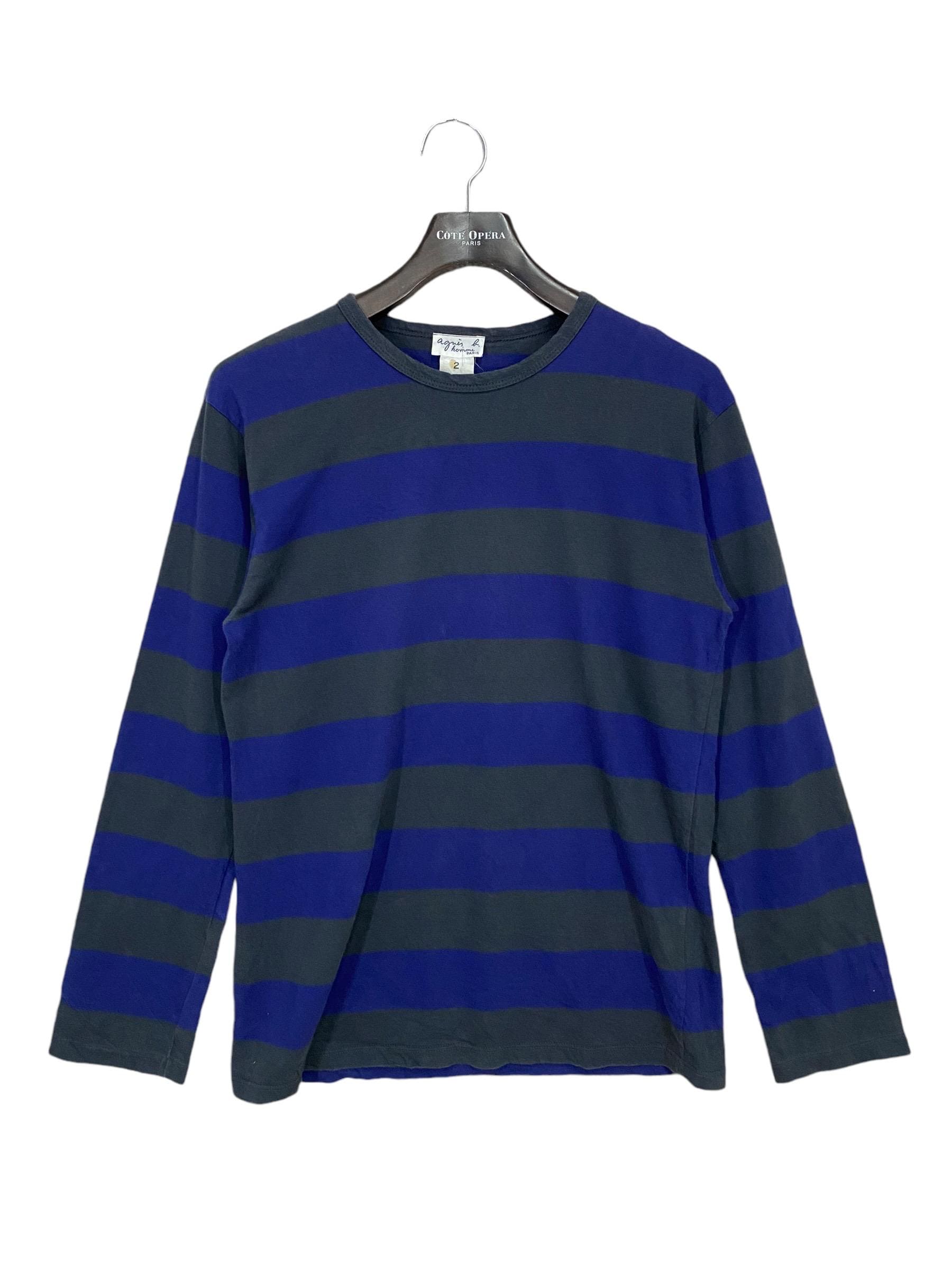 トップス 90s- agnes b. long t-shirt crewneck used Vintage 90s Agnes B Longsleeve Striped Kurt Corbian Style - Etsy