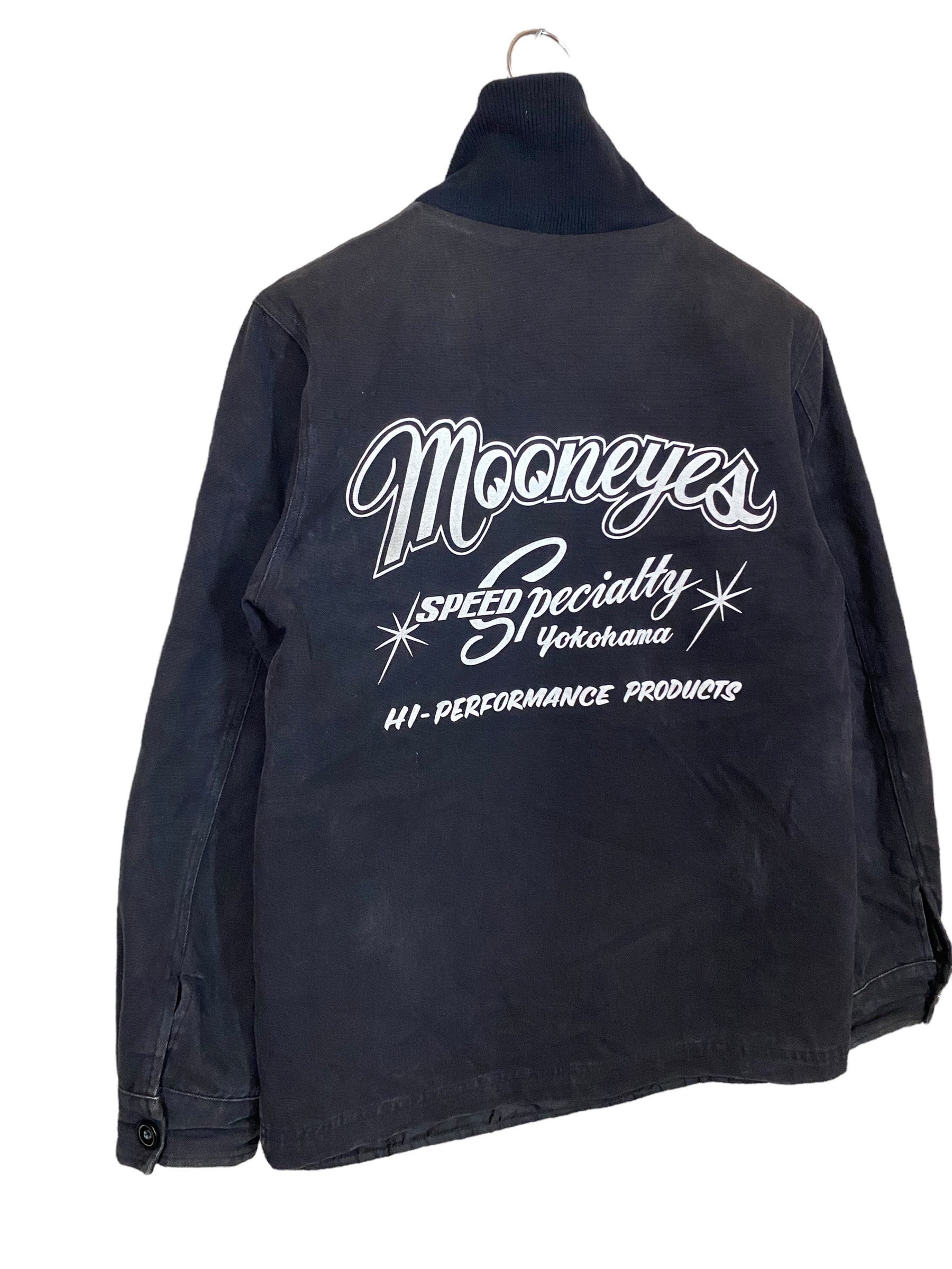 Mooneyes ジャケット ネイビー Vintage Mooneyes Yokohama Canvas Jacket Back Hit Size M - Etsy