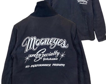 Vintage mooneyes yokohama canvas jacket back hit size m