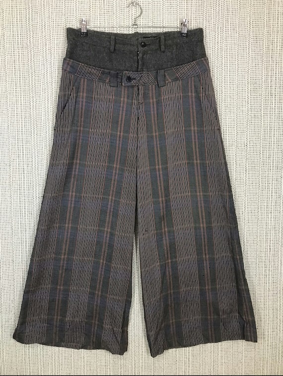 パンツ 1990s yohji yamamoto stripe buggy slacks Vintage Y's Yohji Yamamoto Stripe Baggy Pant Wool - Etsy