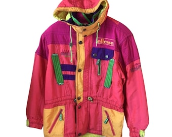 Vintage 90s Ellesse Ski Jacket, Multicolor Design