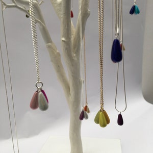 Glow bead Triple Teardrop Bead Reflective Necklace