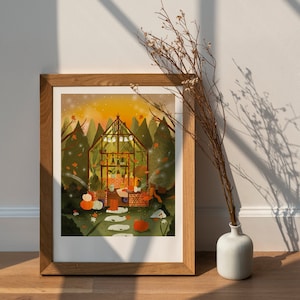 Poster „Gemütliches Herbstgewächshaus“