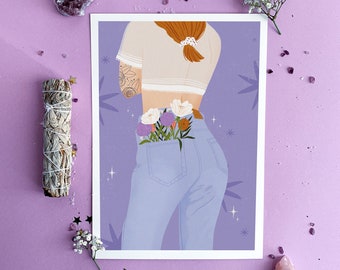 Affiche "Pantalon fleuri"