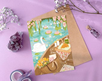 Postkarte "Blumenboot"