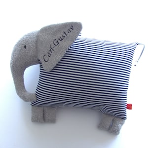 Pillow with name gift for birth elephant Fridolin