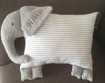 Pillow with name name pillow elephant Fridolin gift for birth or baptism