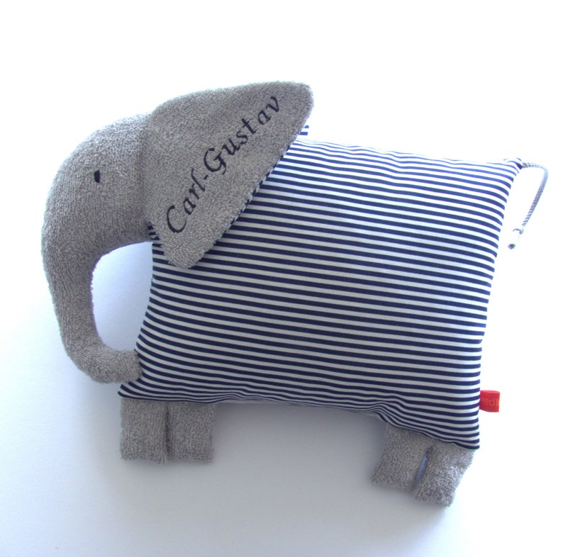 Pillow with name gift for birth elephant Fridolin image 1