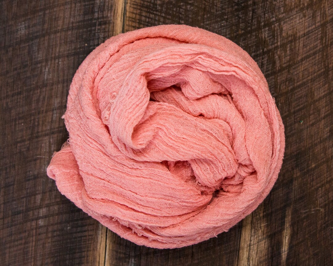 Newborn Cheesecloth Wrap, Coral Wrap, Photo Prop, Newborn Wrap, Baby