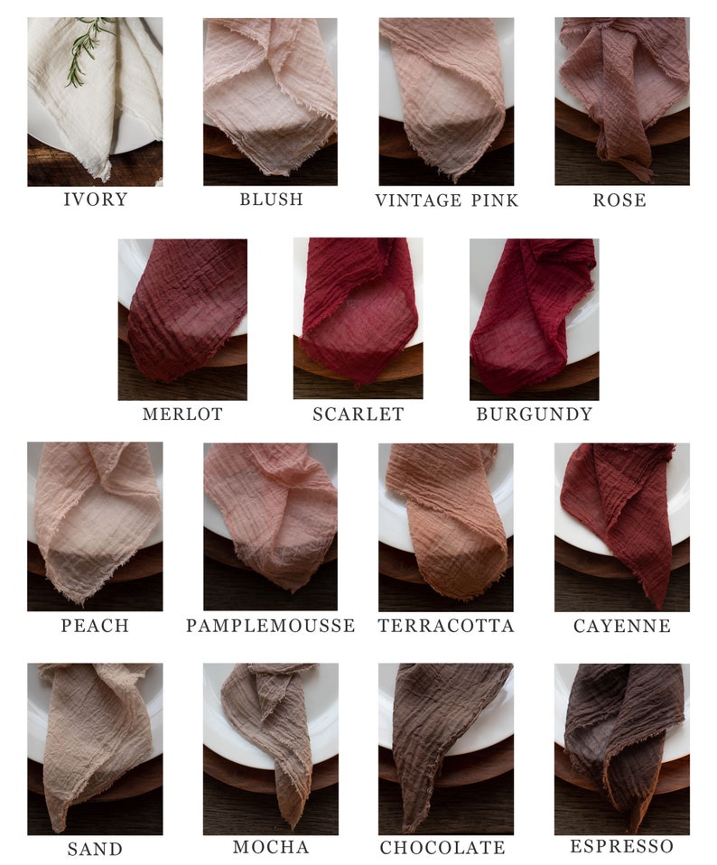 Rustic Wedding Napkins Cheesecloth Napkins DIY Wedding Etsy