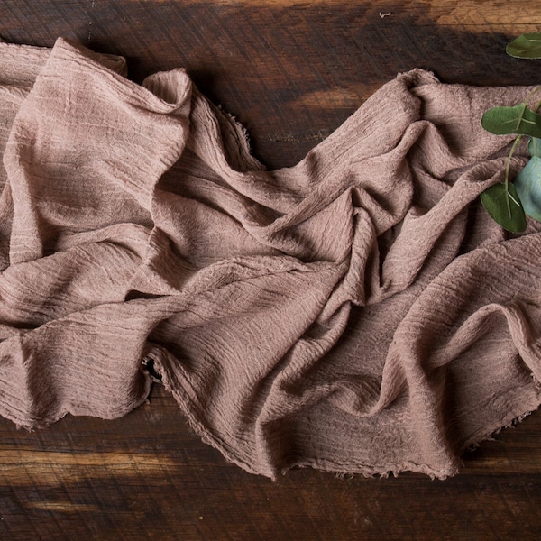 Rustic Wedding Decor, Tan Table Runner, Cheese Cloth Runner, Custom Wedding Decor, Gauze Runner, Centerpieces Runner, Brown Decor, Mocha