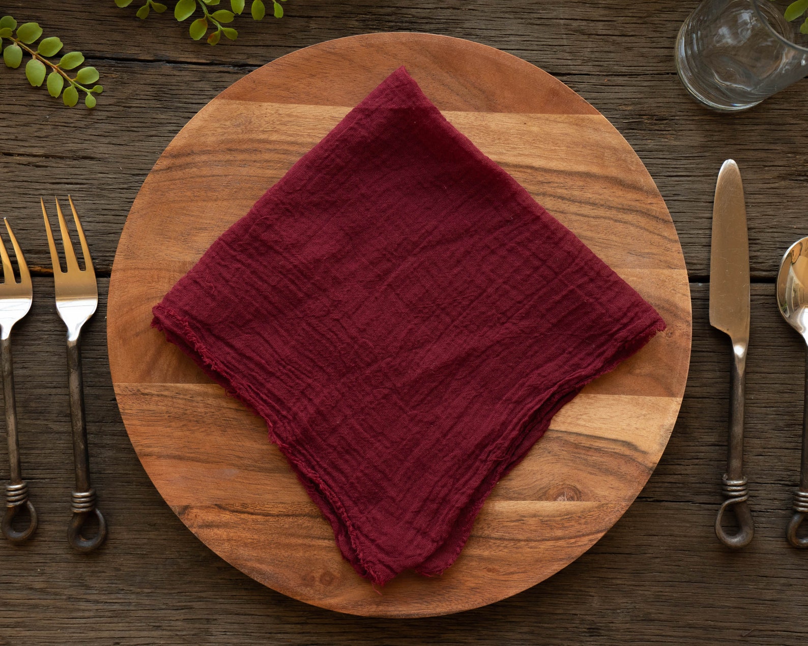 Rustic Wedding Napkins Burgundy Decor Cheesecloth Napkins Etsy