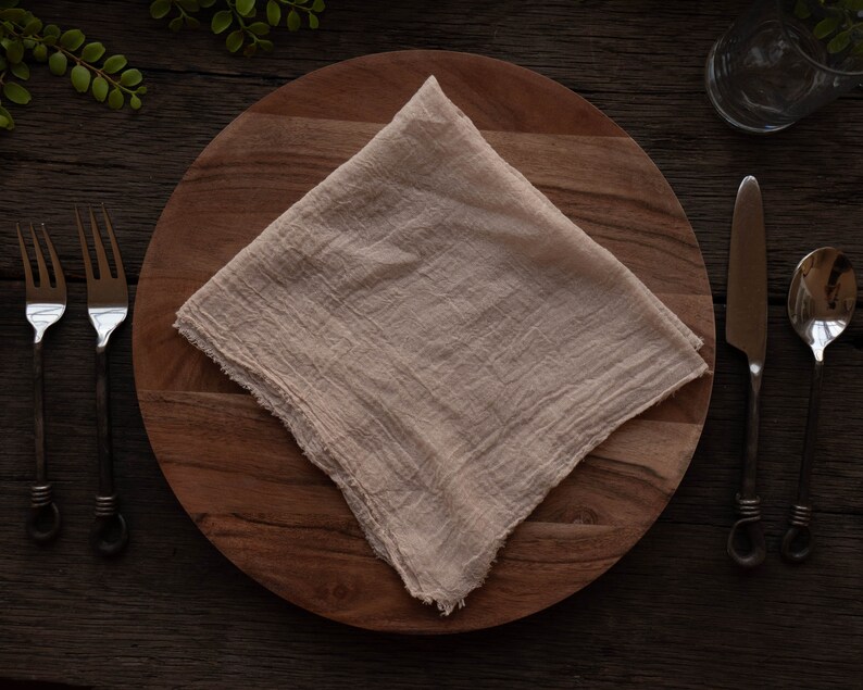 Rustic Wedding Napkins Cheesecloth Napkins Light Brown Etsy