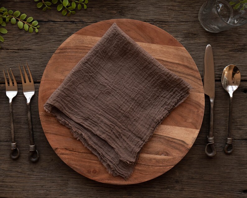 Rustic Wedding Napkins Cheesecloth Napkins Brown Napkins Etsy