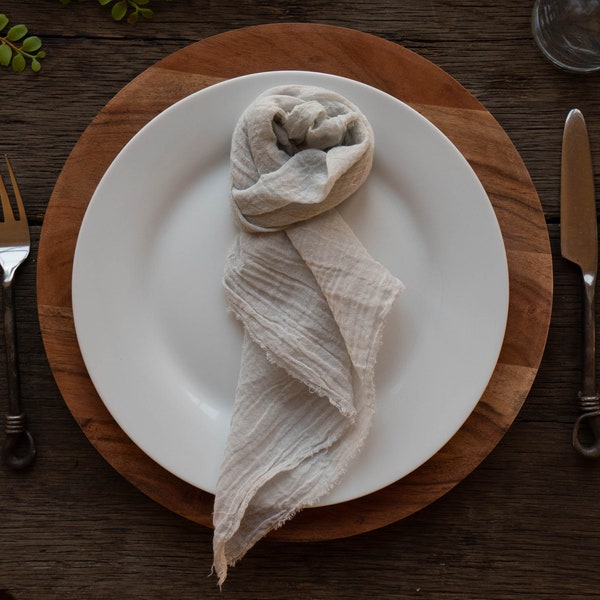 Gray Wedding Napkins, DIY Wedding, Cheesecloth Napkins, Fog Gray Napkins, Rustic Decor, Light Gray Napkins, Boho Wedding, Wedding Decor, Fog