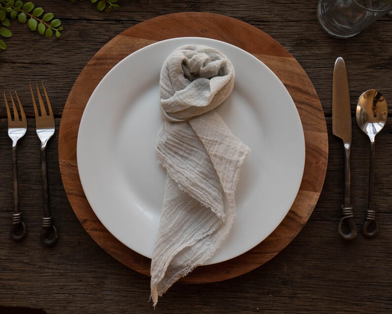 Gray Wedding Napkins DIY Wedding Cheesecloth Napkins Fog Etsy