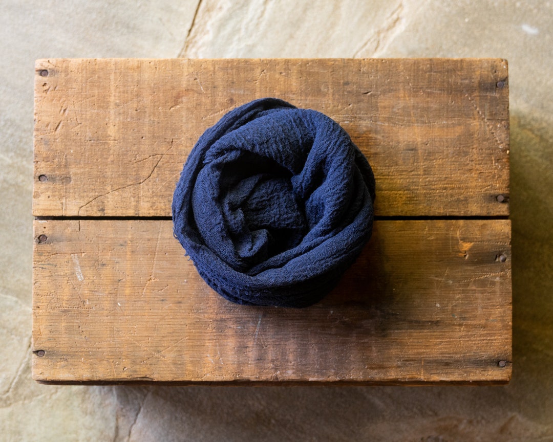 Cheesecloth Newborn Baby Wrap Navy Blue Swaddle Newborn Etsy